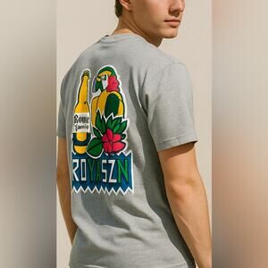 Full Send Men's T Shirt Tee Large Tee Rona Season Ronaszn Parrot Beer Gray